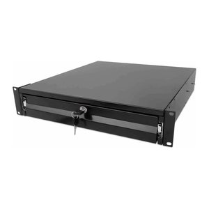 INTELLINET 19" Schublade 2HE abschließbar 466mm tief schwarz