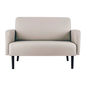 meet powered by PAPERFLOW 2-Sitzer Sofa LISBOA weiß schwarz Kunstleder 124,0 x 81,5 x 83,0 cm, 1 St.