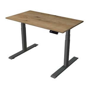 Kerkmann Smart office elektrisch höhenverstellbarer Schreibtisch eiche rechteckig, T-Fuß-Gestell grau 120,0 x 65,0 cm