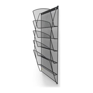 ALBA Wandprospekthalter schwarz DIN A4 5 Fächern 26,2 x 10,4 x 69,0 cm, 1 St.