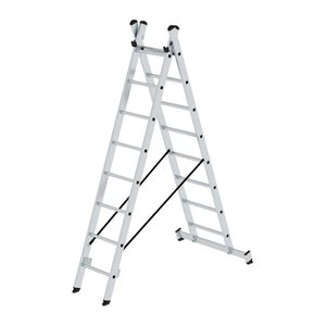MUNK Stehleiter beidseitig silber 2x 8 Sprossen