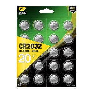 GP Knopfzellen CR2032 Lithium 3,0 V, 20 St.