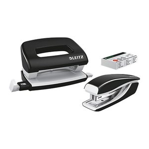 LEITZ Locher und Heftgeräte Set NeXXt WOW schwarz