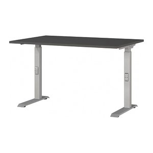 GERMANIA DOWNEY höhenverstellbarer Schreibtisch grafit rechteckig, C-Fuß-Gestell silber 120,0 x 80,0 cm