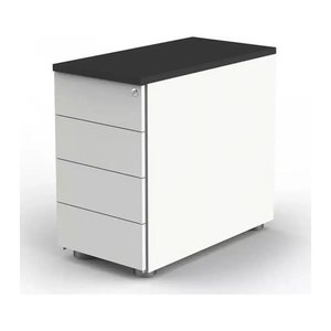 Kerkmann Form 1 Standcontainer weiß, anthrazit 4 Auszüge ohne-Muldengriff weiß 42,0 x 80,0 x 72,0 - 76,0 cm