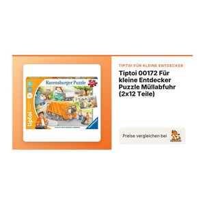 Ravensburger tiptoi Puzzle Müllabfuhr Puzzle, 12 Teile