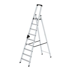 MUNK Stehleiter einseitig 40109 silber 9 Stufen, H: 275,0 cm