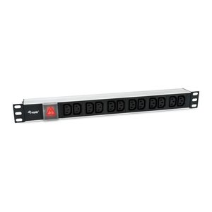 Equip 19" Steckdosenleiste 12xIEC 60320 C13+Switch sw. Alu.