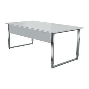 Kerkmann Yukon höhenverstellbarer Schreibtisch weiß rechteckig, Kufen-Gestell silber 180,0 x 80,0 cm