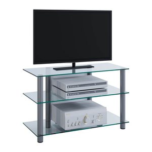 VCM my media TV-Rack Sindas silber, klarglas