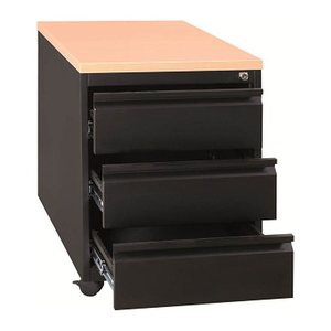 Gürkan Rollcontainer schwarz, buche 3 Auszüge 46,0 x 60,0 x 62,0 cm