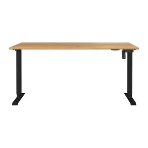 GERMANIA Boras höhenverstellbarer Schreibtisch navarra-eiche rechteckig, T-Fuß-Gestell schwarz 160,0 x 80,0 cm