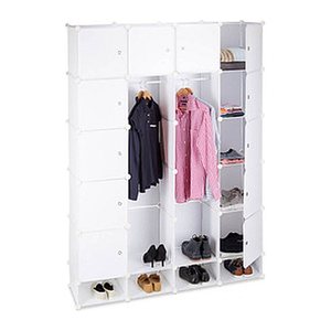 relaxdays Kleiderschrank, 10021977_49 weiß, transparent 145,0 x 36,5 x 198,0 cm, 1 St.