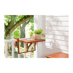Garden Pleasure BERKLEY Balkonhängetisch rechteckig Eukalyptus braun 64,0 x 65,0 x 44,0/52,0 cm, 1 St.
