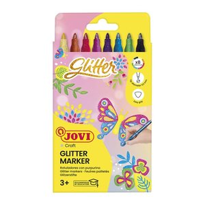 JOVI Glitzer Filzstifte farbsortiert, 8 St.