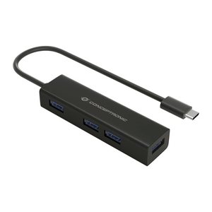 CONCEPTRONIC 4-Port Hub USB-C3.2Gen1->4xA3.0 o.Netz. sw