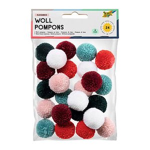 folia Pompons farbsortiert Elegance Ø 3,0 cm, 24 St.