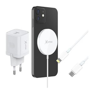 XLAYER Wireless Magnetic Starter Set Induktive Ladestation weiß, Kabellänge: 1,0 m, 15 Watt