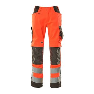 MASCOT® unisex Warnschutzhose Kendal  rot, dunkelanthrazit Größe 23