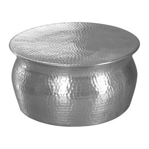 WOHNLING Couchtisch rund Aluminium silber 60,0 x 60,0 x 30,5 cm, 1 St.