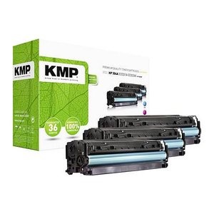 KMP H-T122CMY  cyan, magenta, gelb Toner kompatibel zu HP 304A (CF372AM), 3er-Set