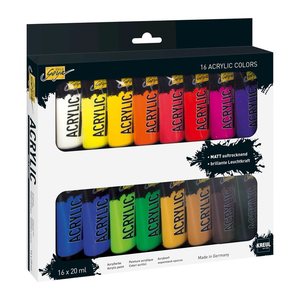 KREUL SOLO GOYA Acrylfarbe farbsortiert 16 x 20,0 ml, 16 St.