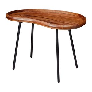 WOHNLING Couchtisch Nierenform Massivholz sheesham 71,0 x 40,0 x 51,0 cm, 1 St.