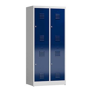 ClassiX Spind enzianblau, lichtgrau X-523221, 4 Schließfächer 80,0 x 50,0 x 180,0 cm