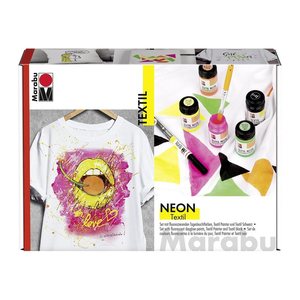 Marabu Neon Stoffmalfarben farbsortiert, 5 St.