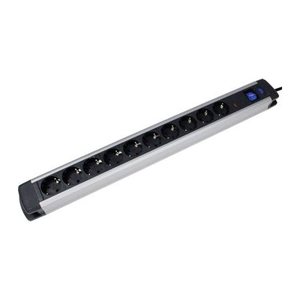 as-Schwabe ALUX 10-fach Steckdosenleiste 1,5 m schwarz