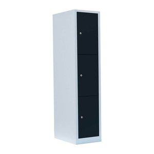 LÜLLMANN Schließfachschrank anthrazit, lichtgrau 523318, 3 Schließfächer 41,5 x 50,0 x 180,0 cm