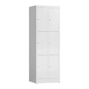 ClassiX Schließfachschrank signalweiß X-520327, 6 Schließfächer 59,0 x 50,0 x 180,0 cm