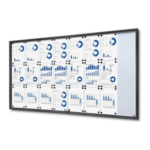 Showdown® Displays Schaukasten SLIM grau 24x DIN A4 178,1 x 5,0 x 94,8 cm, 1 St.