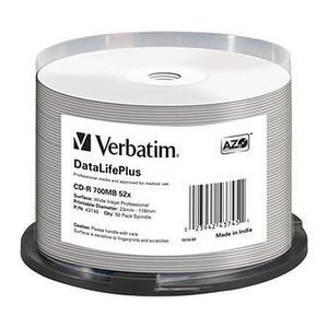 Verbatim CD-Rohlinge CD-R 700MB bedruckbar 50er Spindel