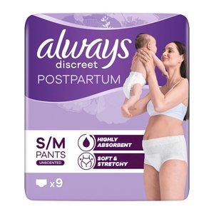 always Inkontinenzhosen discreet Postpartum Wochenbett Gr. M, 9 St.
