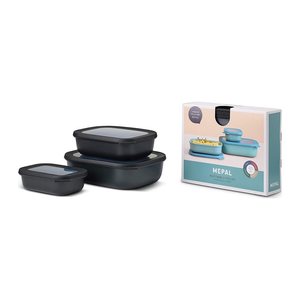 MEPAL Frischhaltedosen-Set Cirqula schwarz 0,5/1,0/2,0 l, 1 Set