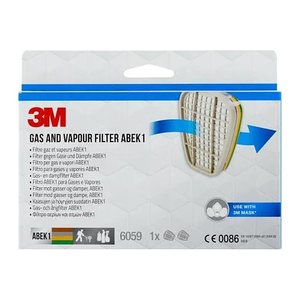 3M Filter für Atemschutzmasken 6059 ABEK1 EN 14387:2004 + A1:2008 ABEK1, 1 Paar