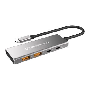 CONCEPTRONIC 4-1 Dock USB-C->2xUSB-C/2xUSB-A/100WPD 25cm gr