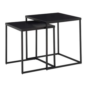WOHNLING Beistelltische-Set quadratisch Stahl schwarz, 1 Set