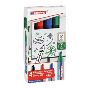 edding 383 Flipchart-Marker farbsortiert 1,0 - 5,0 mm, 4 St.