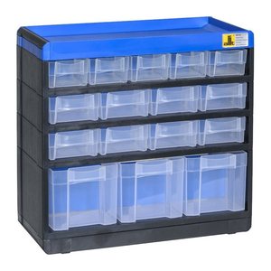 Allit VarioPlus Kleinteilemagazin schwarz, blau 30,0 x 13,5 x 28,5 cm, 1 St.