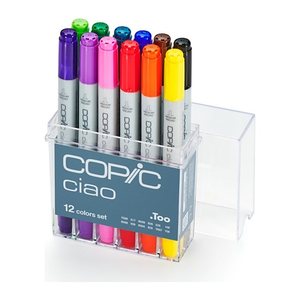 COPIC® Ciao Layoutmarker-Set farbsortiert 1,0 + 6,0 mm, 12 St.
