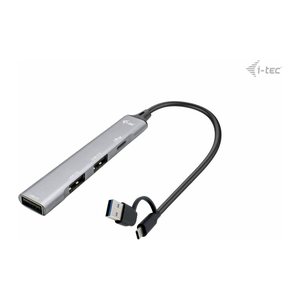 i-tec® USB-Hub USB-A/USB-C Metal 4-fach grau
