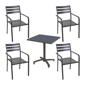 Garden Pleasure Sitzgruppe Treviso, anthrazit Metall, 5-teilig