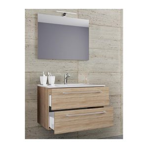 VCM my bath Badmöbel-Set 3-teilig Badinos 914329 sonoma-eiche 80,0 x 46,0 x 50,0 cm