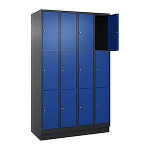 CP Schließfachschrank Classic PLUS enzianblau, schwarzgrau 080020-403 S10031, 12 Schließfächer 120,0 x 50,0 x 195,0 cm
