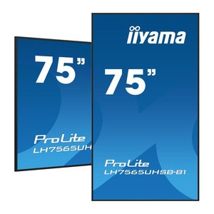 IIYAMA 189.0cm(75") LH7565UHSB-B1 16:9 2xHDMI+DP+2xUSB IPS retail (Speditionsversand)
