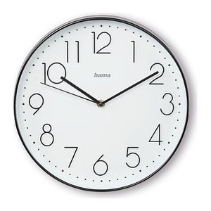 hama Wanduhr Korsika weiß schwarz Kunststoff, Ø 30,0 cm