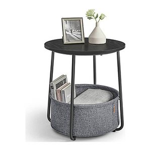 VASAGLE Beistelltisch rund Spanplatte schwarz, grau 45,0 x 45,0 x 50,0 cm, 1 St.