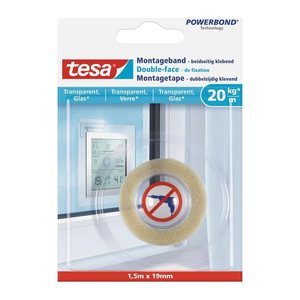tesa Montageband 77740 doppelseitiges Klebeband 19,0 mm x 1,5 m, 1 Rolle